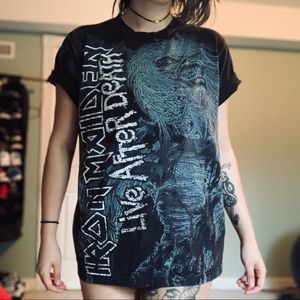 Old school oversized Iron Maiden band t-shirt